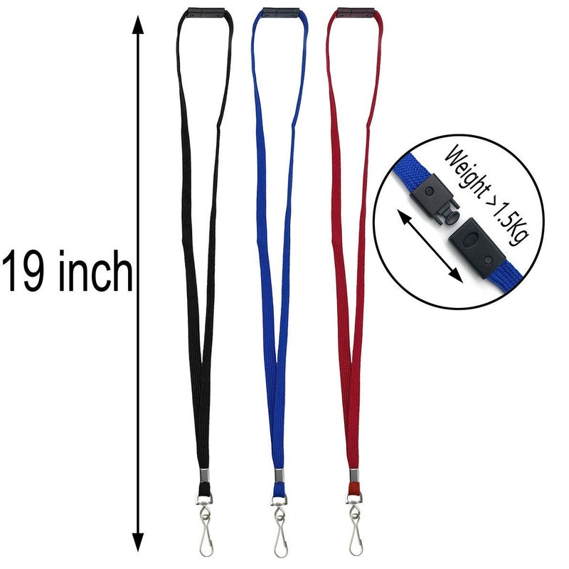 Bird Fiy Lanyards Safety Black Lanyards Neck Flat Premium Breakaway Badge Lanyard with J-Hook for ID Nametag Badge Holder (Green, 50 PCS) - Image 2